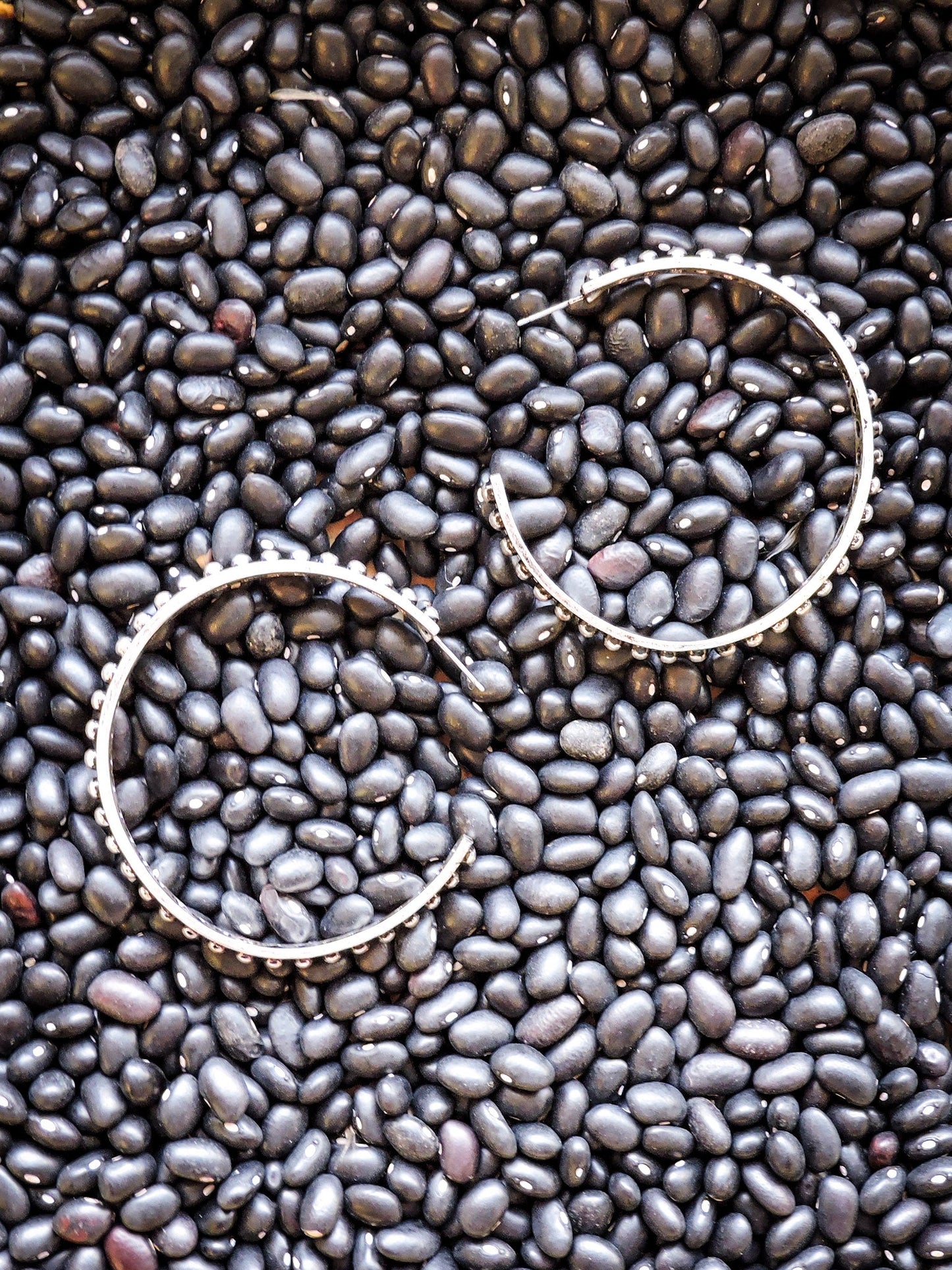 June Stud Bubble Hoop Fashion Earring - Silver