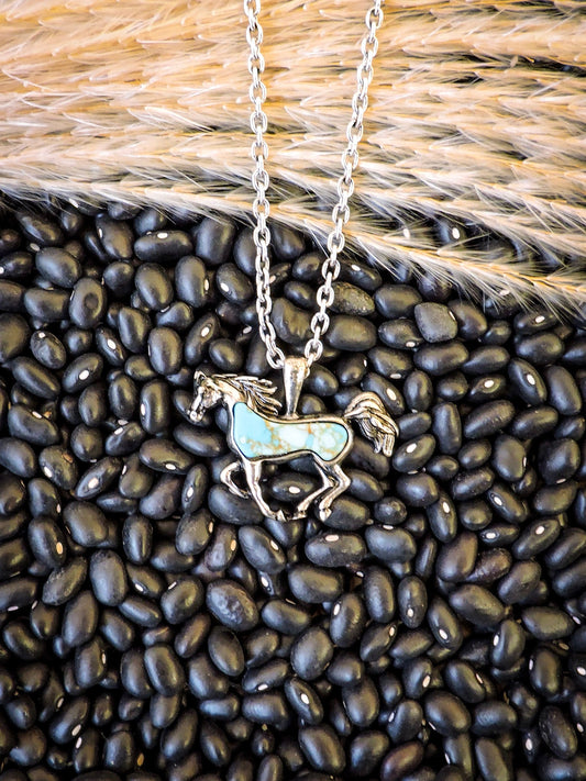 Bluebelle Horse Pendant Fashion Necklace