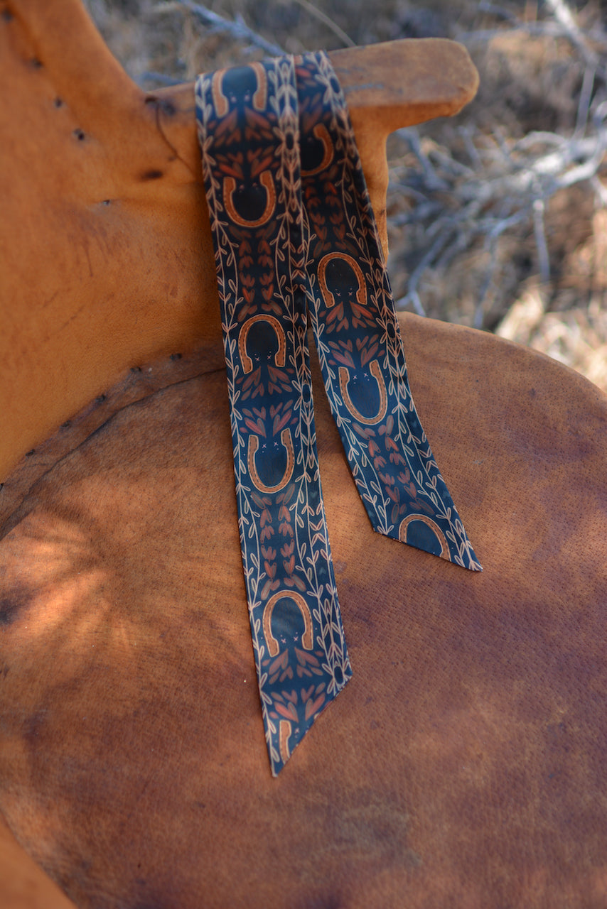 Western Harvest in Deep Juniper Silk Twilly Scarf