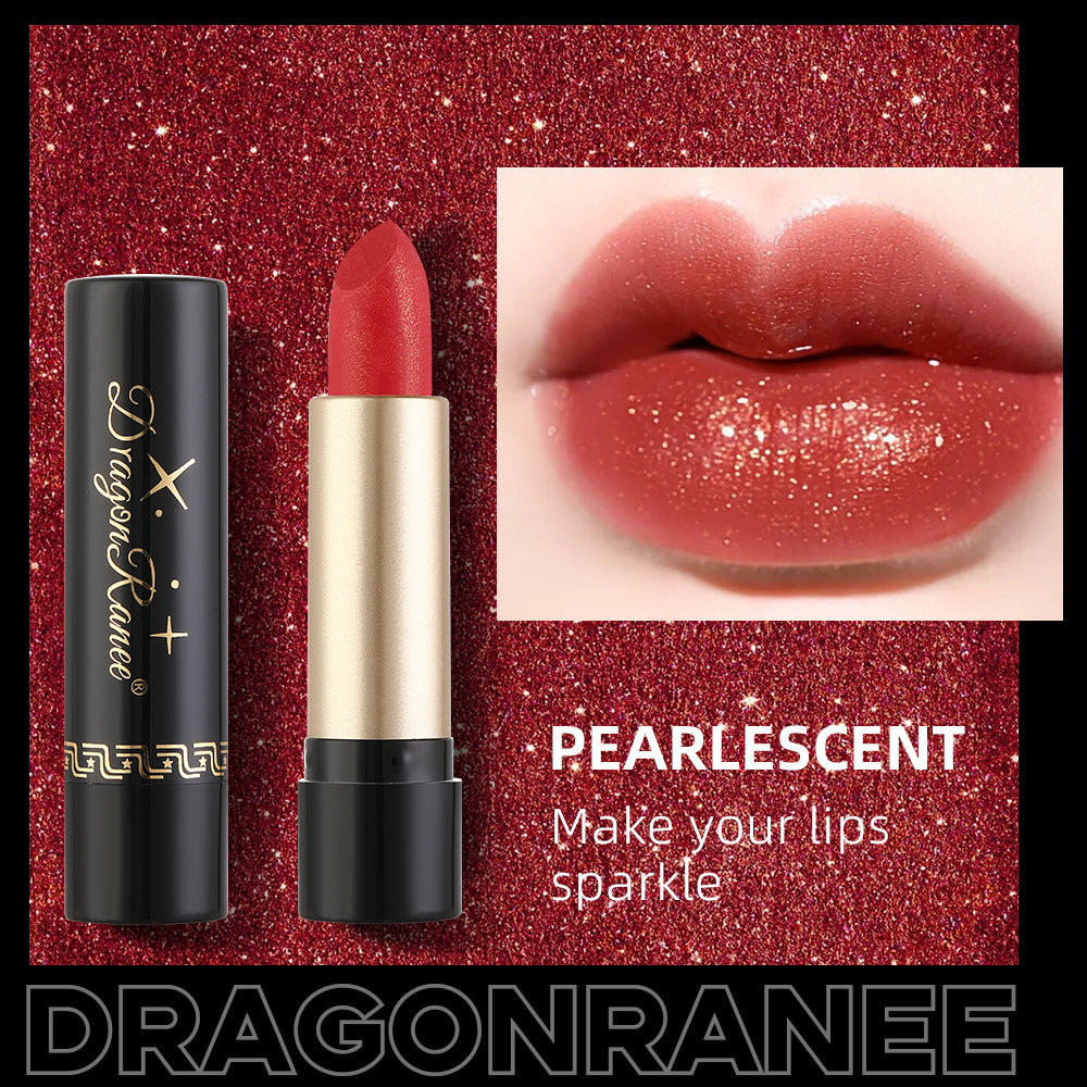 Gilt Pearlescent Dragon Fruit Peach Pink Lipstick Slightly Flashing Lipstick Moisturizing And Shining With Fine Flashing Bean Paste Mermaid