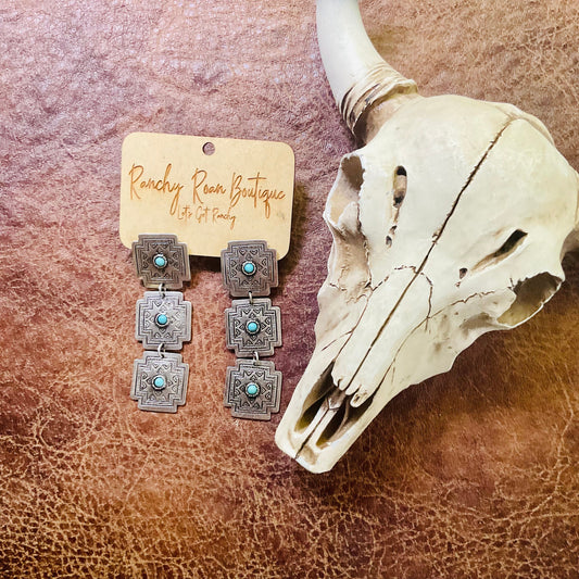 Western Design Stud Earrings