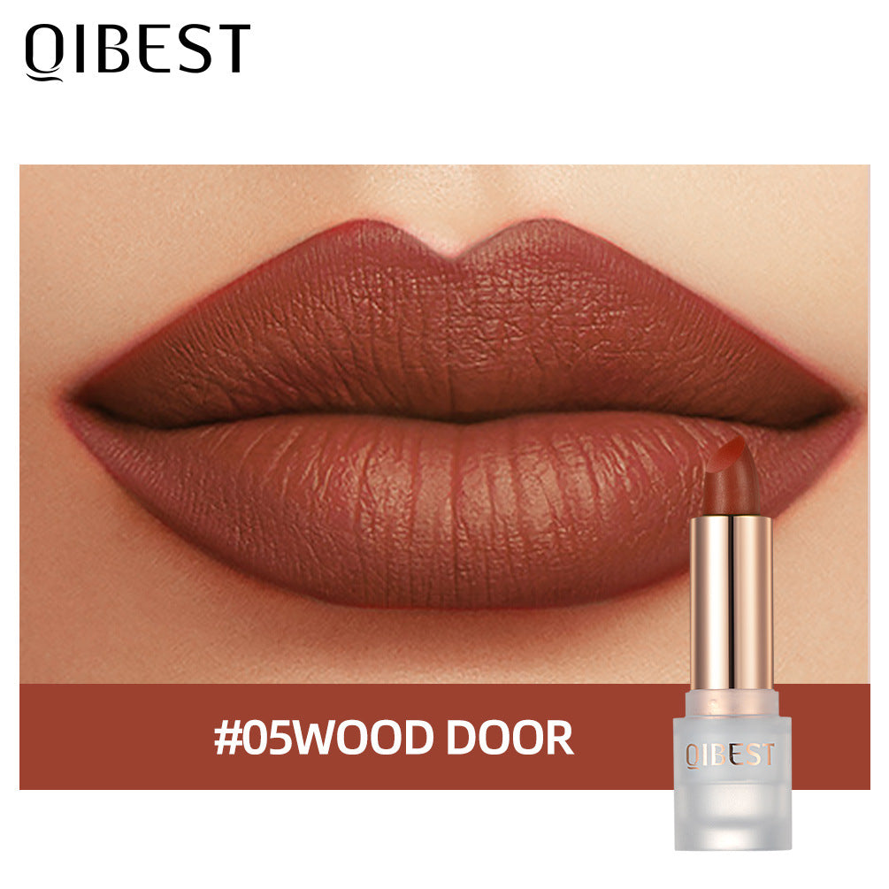 QIBEST Lipstick Velvet Matte Lipstick Not Easy To Fade Easy To Color Matte Lipstick