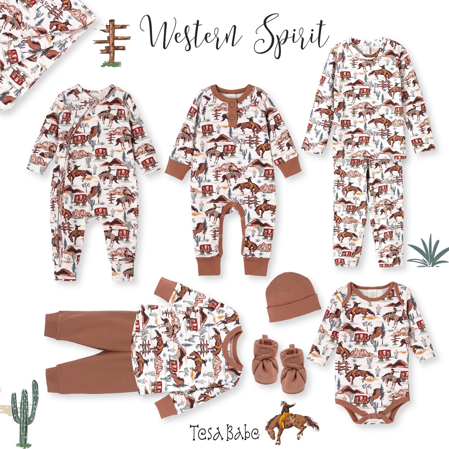 Cowboy Baby Bodysuit – Bamboo Western Spirit One-Piece