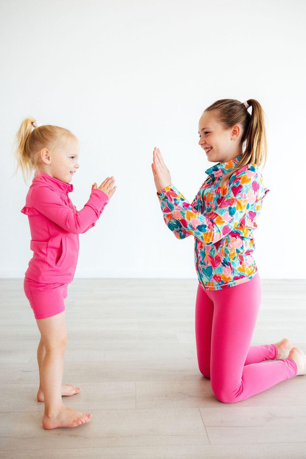 Fuchsia Flash Full-Zip Ruffle Active Jacket