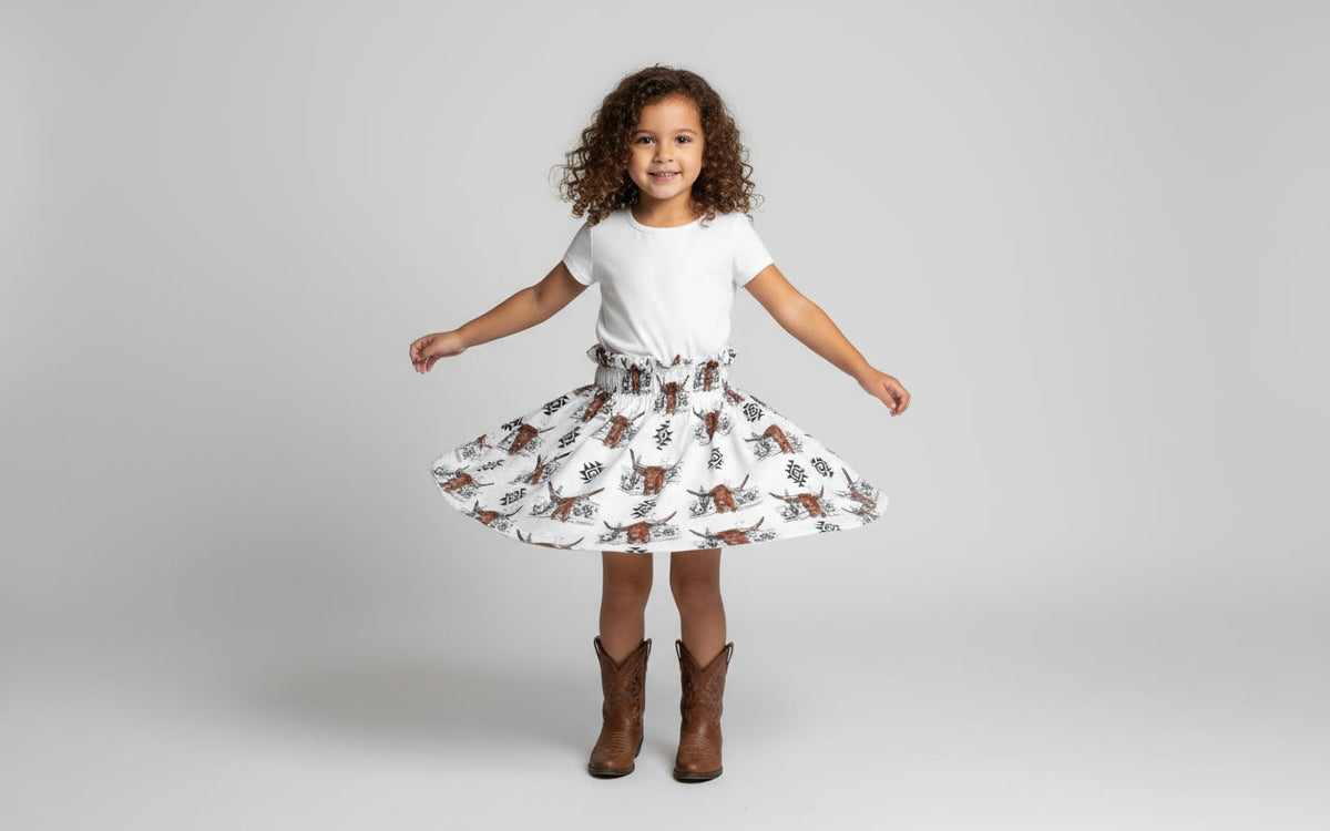Longhorn Aztec Cowgirl Skirt | Western Girls Skirt