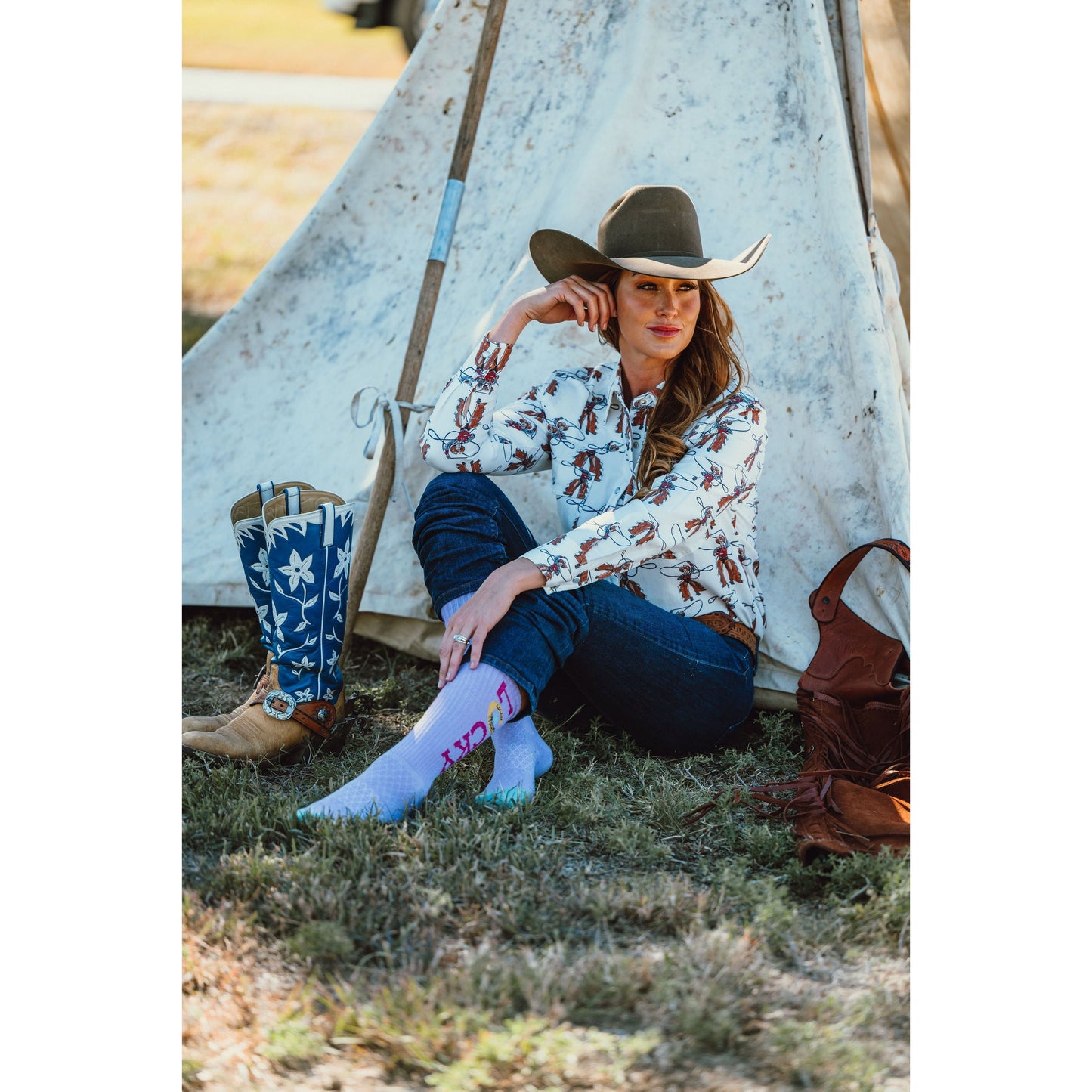 Lucky Lavender Light Pink Performance Boot Socks