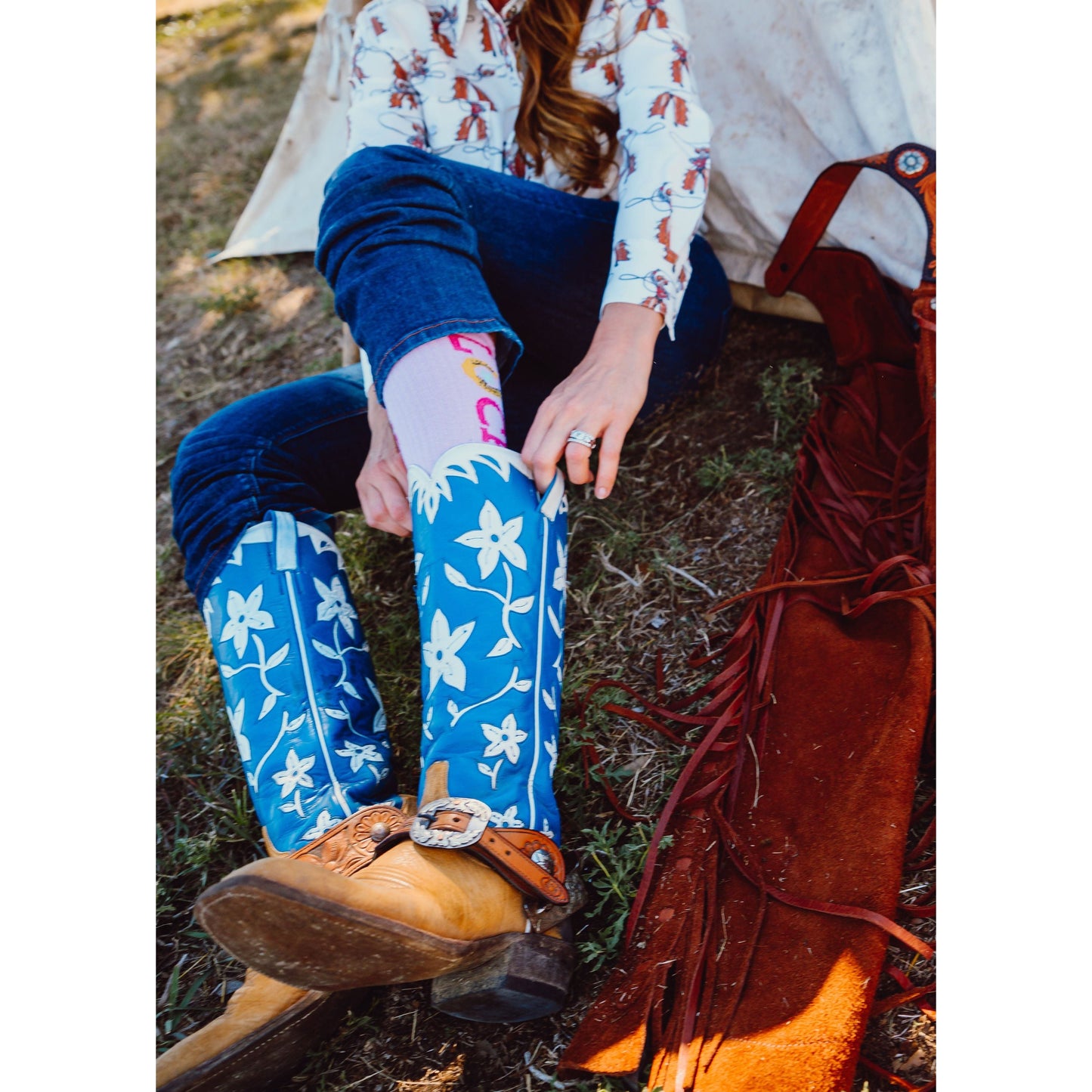 Lucky Lavender Light Pink Performance Boot Socks