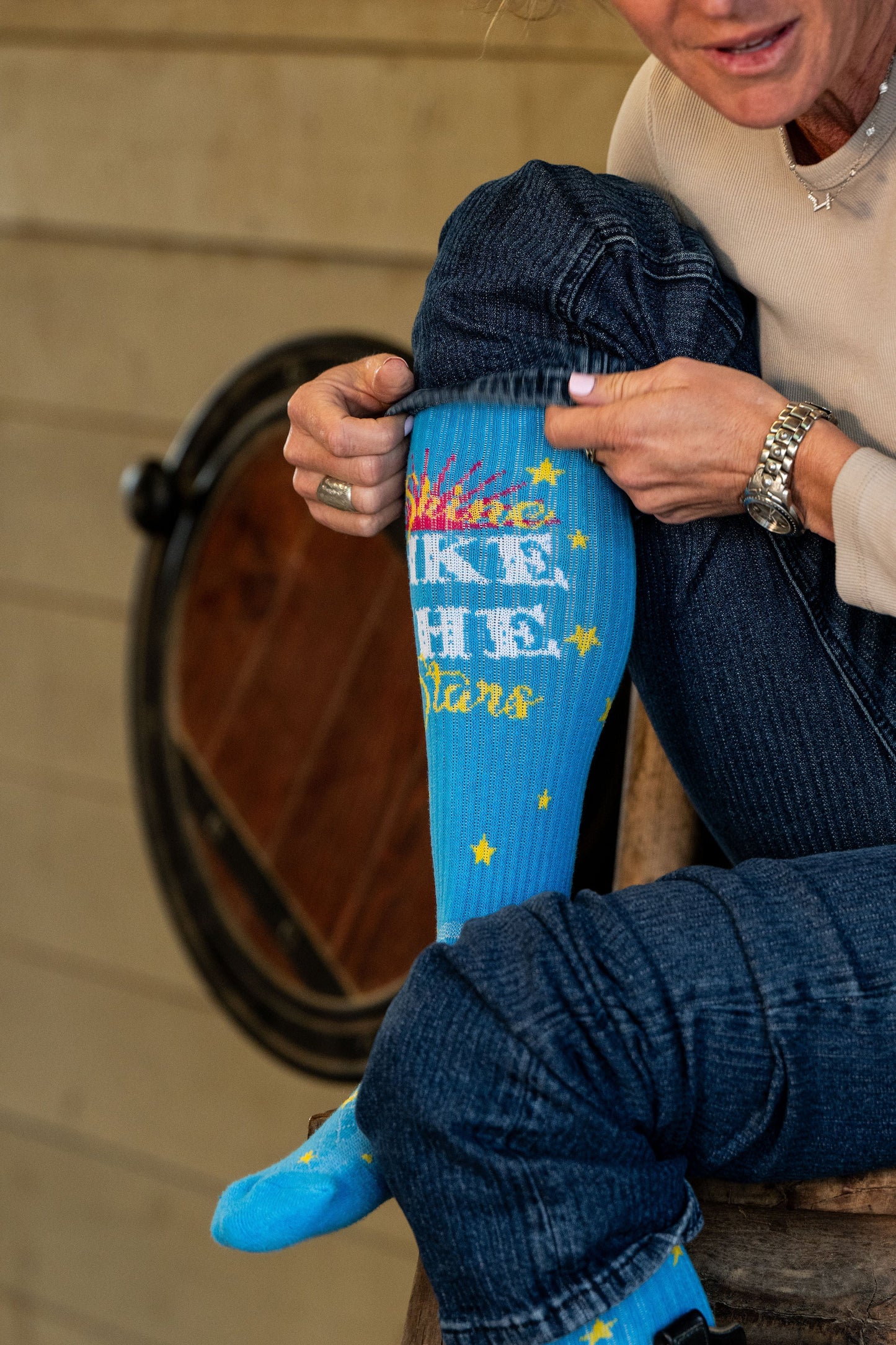 Shine Like The Stars Turquoise Performance Socks