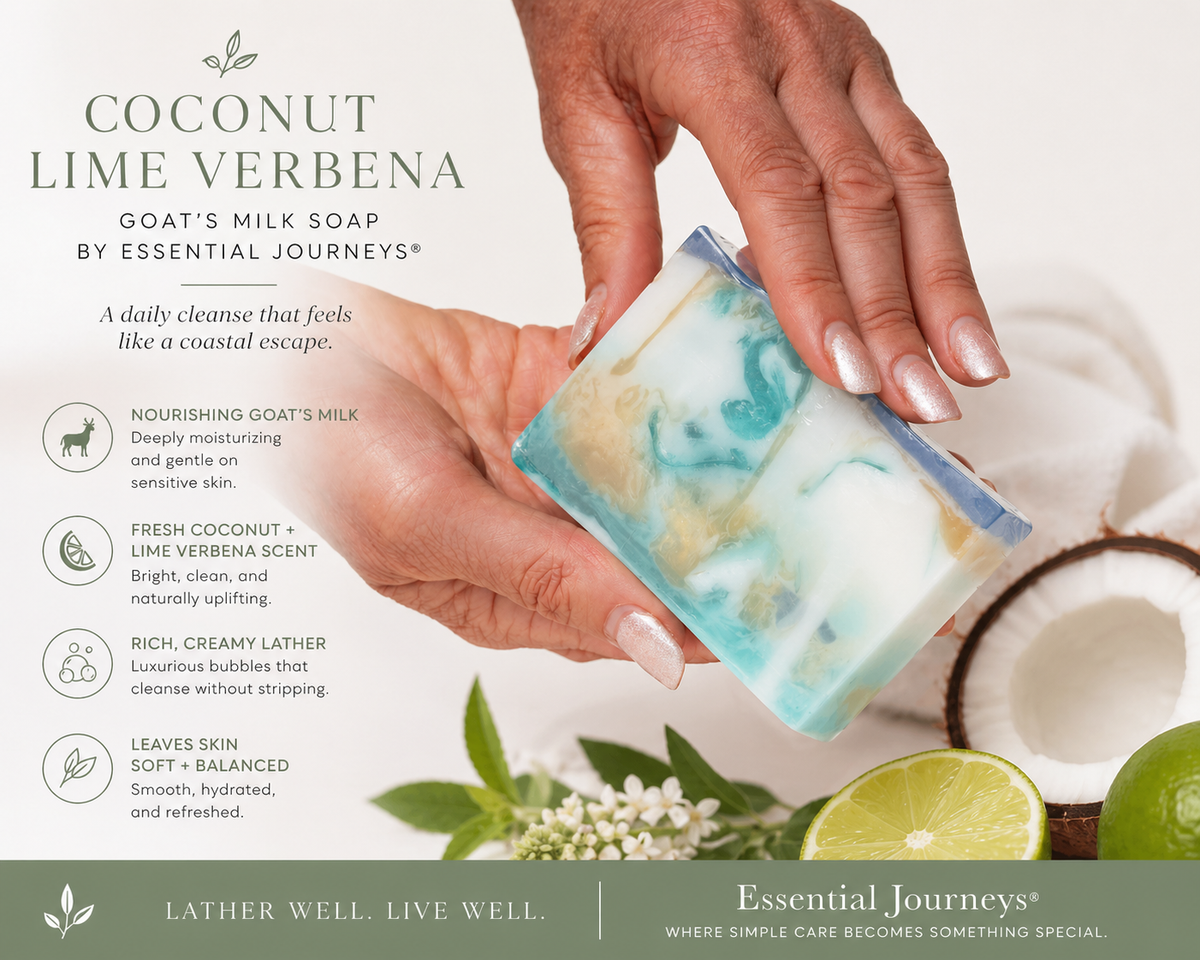 COCONUT LIME VERBENA GOATS MILK SOAP SLICE 5 oz.