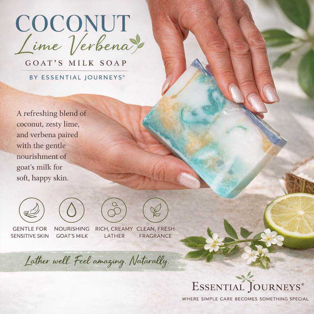 COCONUT LIME VERBENA GOATS MILK SOAP SLICE 5 oz.
