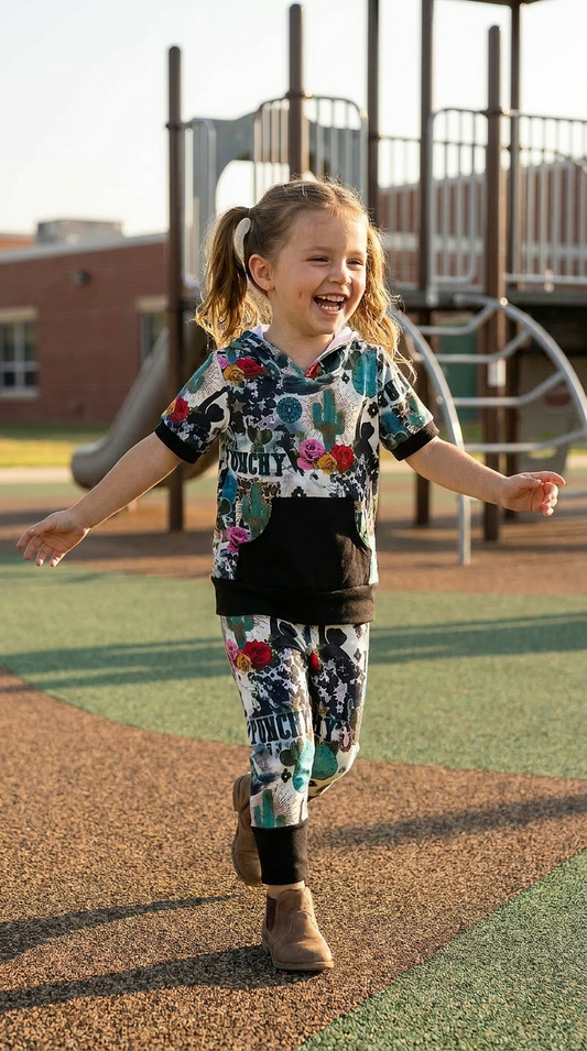 Girls Cowgirl Hoodie & Jogger Set – Kids Western Outfit
