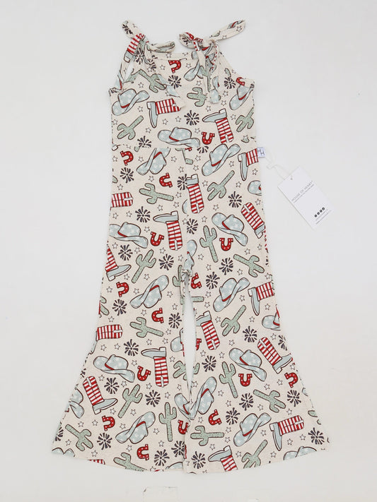 Children's dress with cactus and desert pattern on a white background