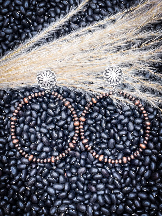 Dixie Stud Hoop Fashion Earrings - Copper