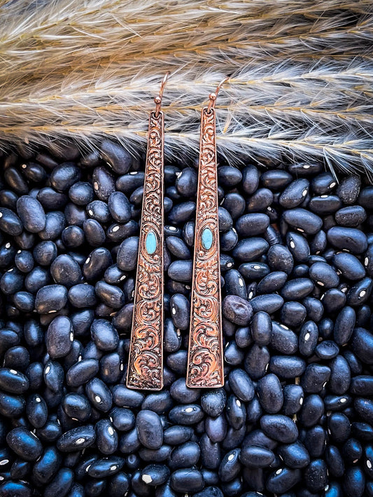 Frills Dangle Fashion Earrings - Copper