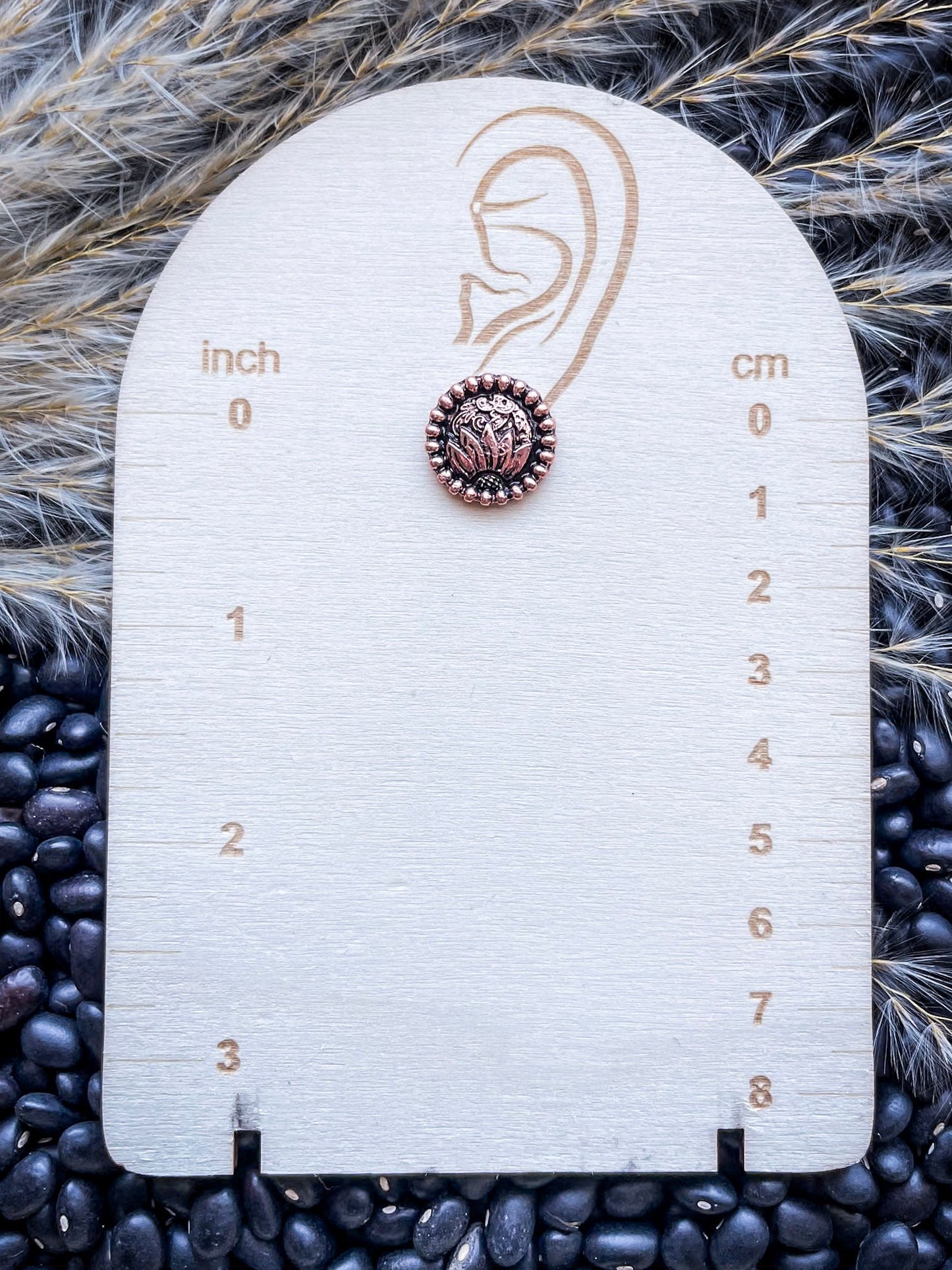 Eliza Flower Stud Fashion Earrings - Copper