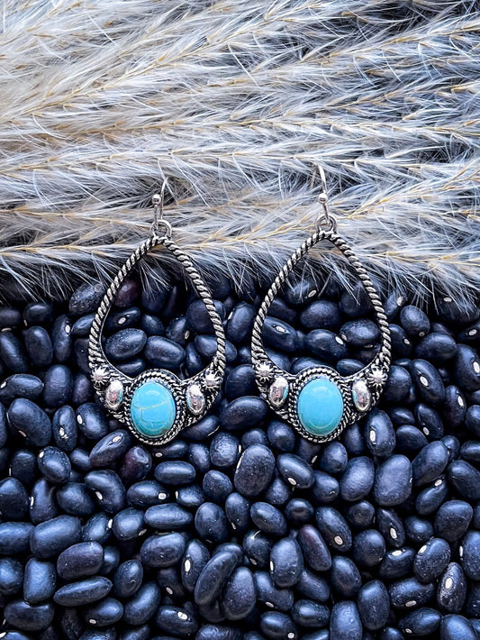 Lasso Teardrop Fashion Earring - Silver