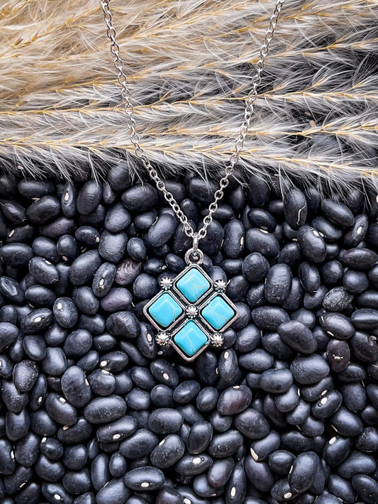 Rio Pendant Fashion Necklace - Aqua