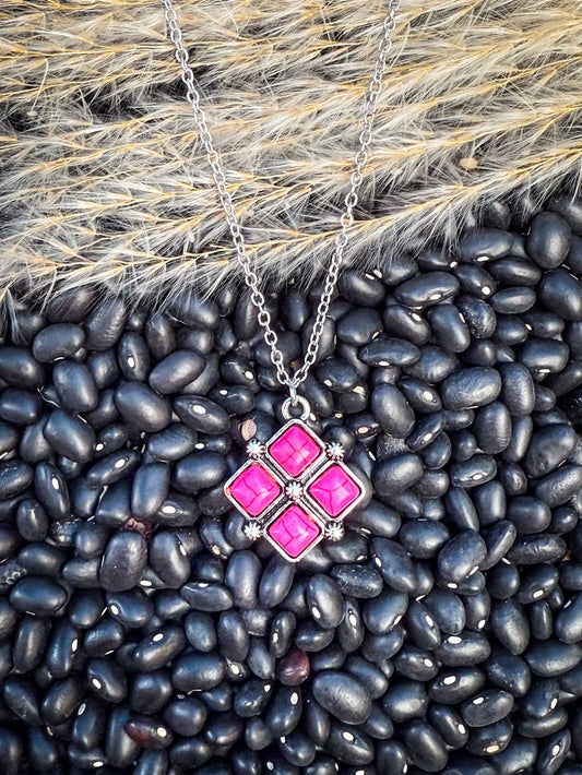 Rio Pendant Fashion Necklace - Pink