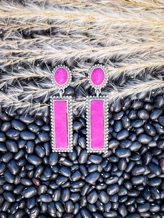 Haven Dangle Fashion Earrings - Pink