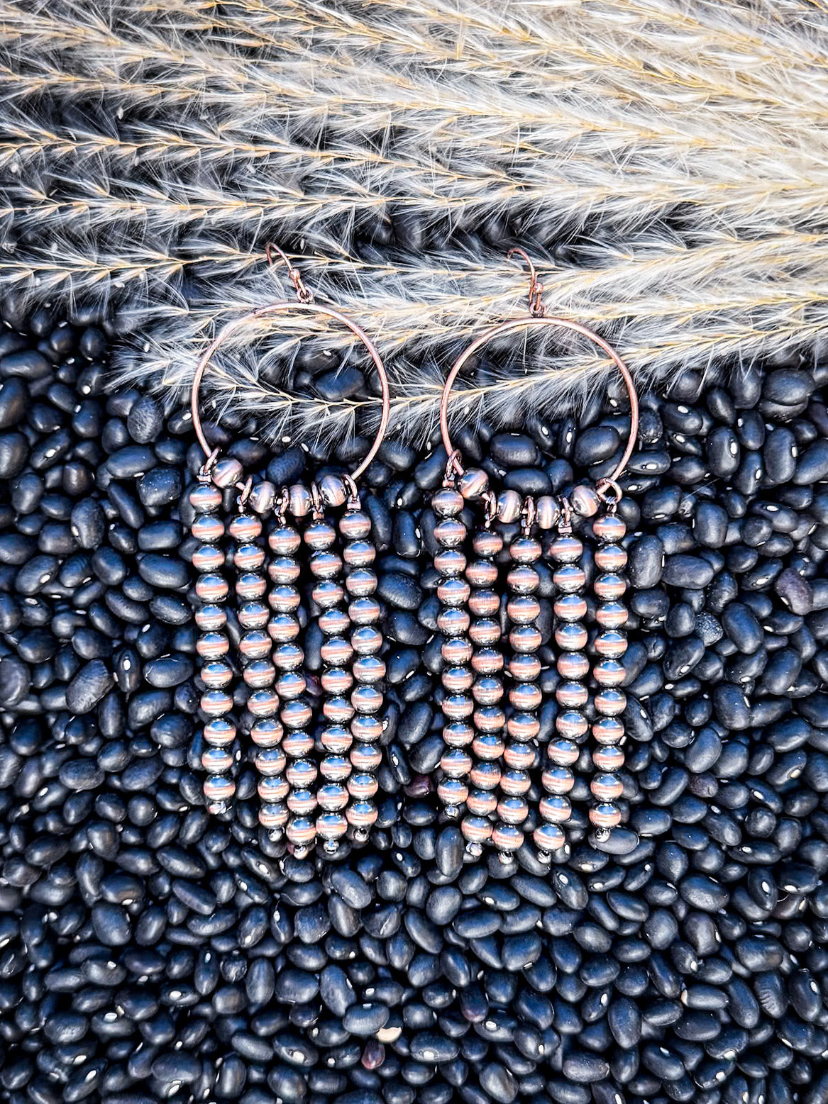 Patsy Navajo Style Dangle Fashion Earrings - Copper