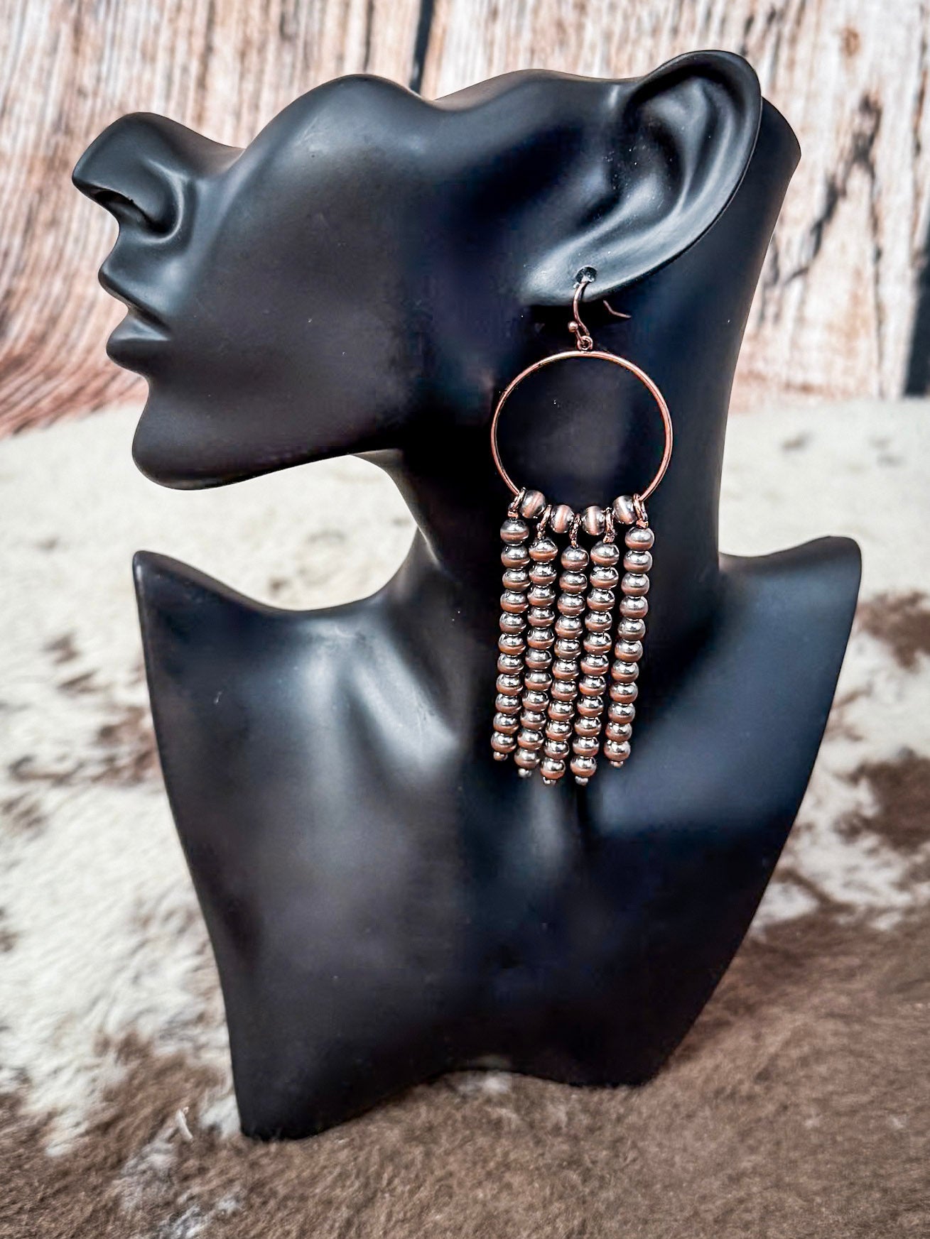 Patsy Navajo Style Dangle Fashion Earrings - Copper