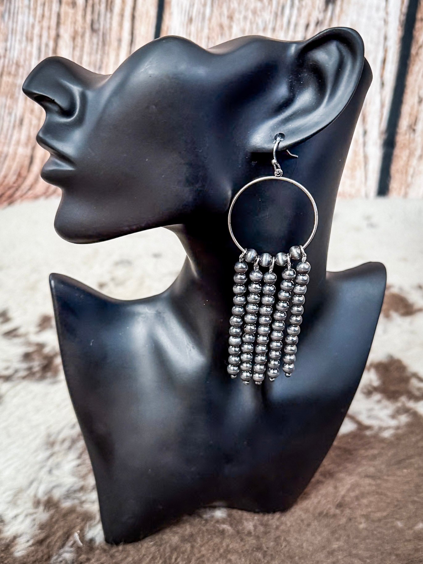Patsy Navajo Style Dangle Fashion Earrings - Silver