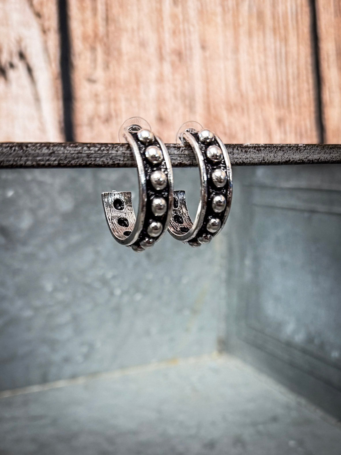 Waco Western Bubble Fashion Hoop Earrings