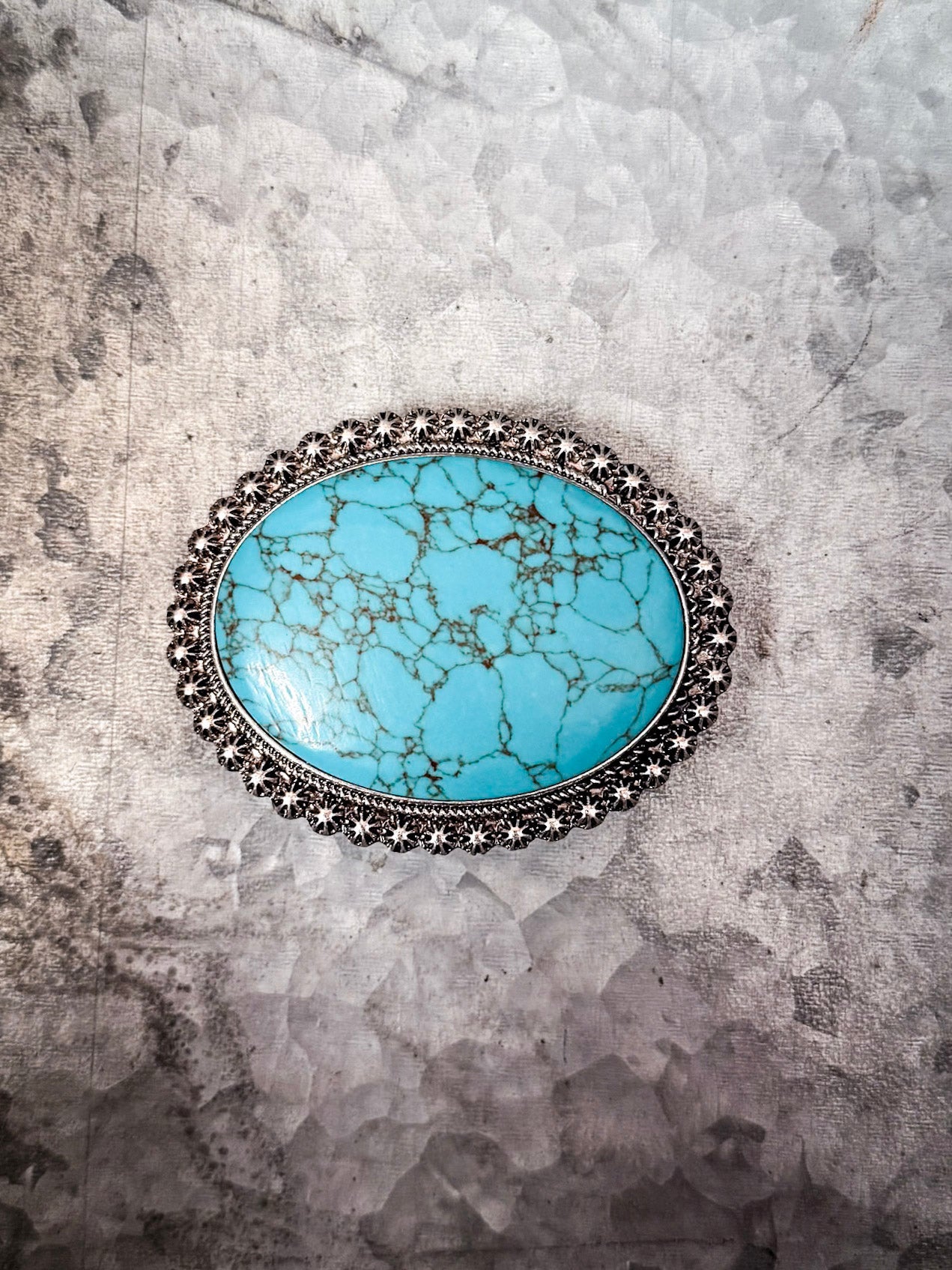 The Dakota Buckle – Large Oval Turquoise Fashion Stone
