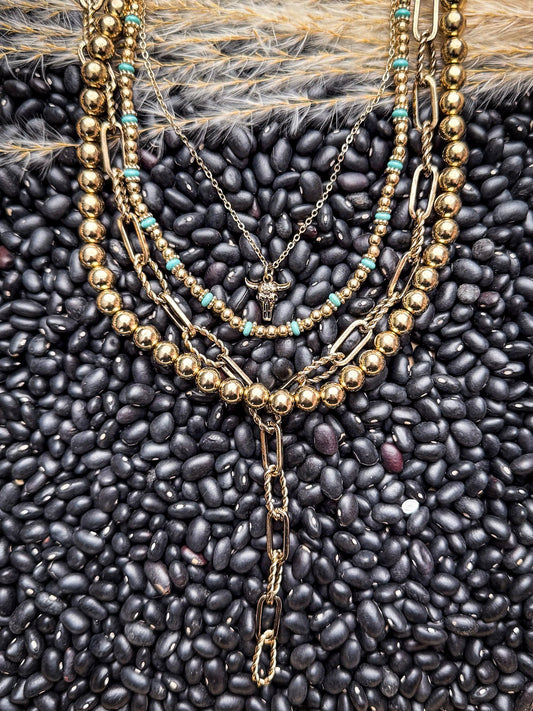 The Dustwalker Layers – Multi-Strand Bead & Chain Fashion Necklace Set