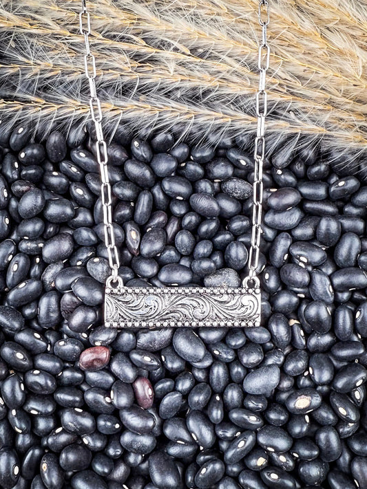 Cattleman Dainty Bar Fashion Necklace