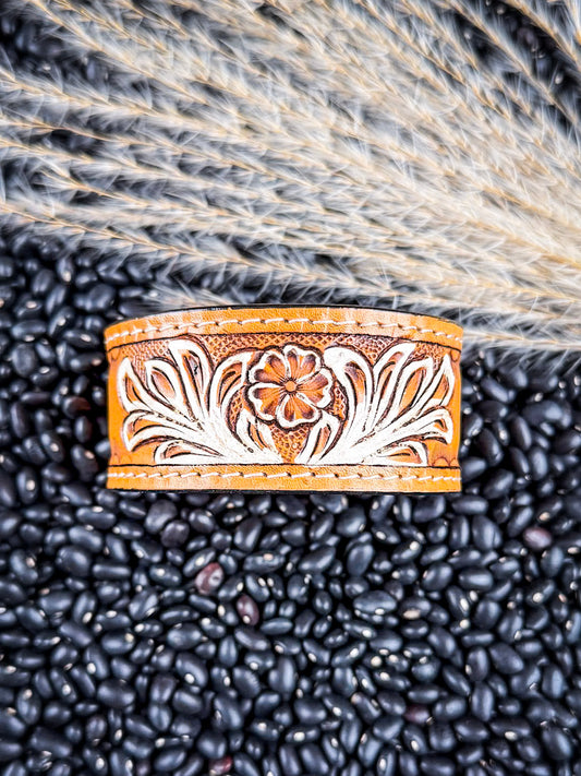 Prairie Shine Tooled Leather Bracelet