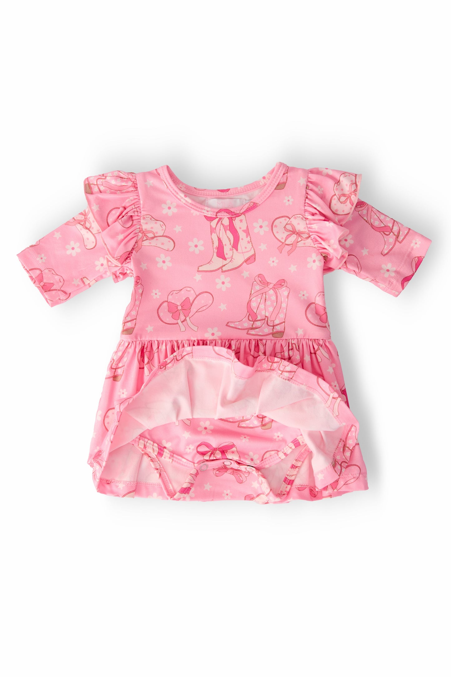 Howdy 3/4 Sleeve Flutter Twirl Bodysuit