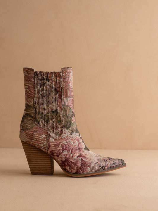 The Lydia | Mauve Tapestry Bootie