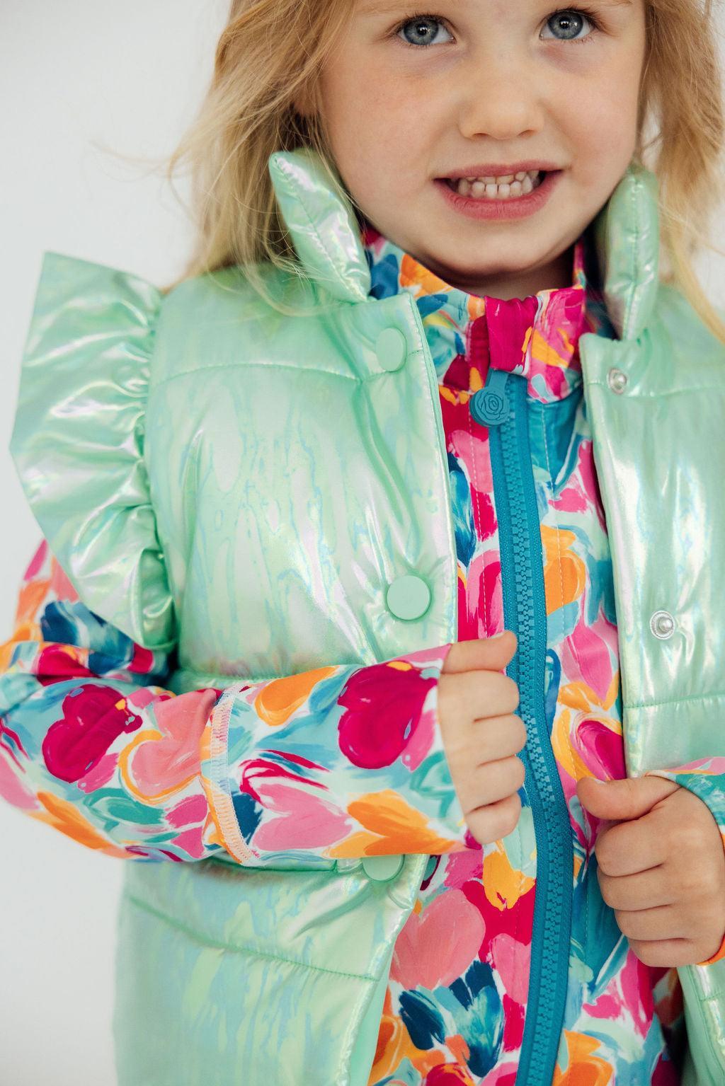 SALE Mint Iridescent Puffer Vest