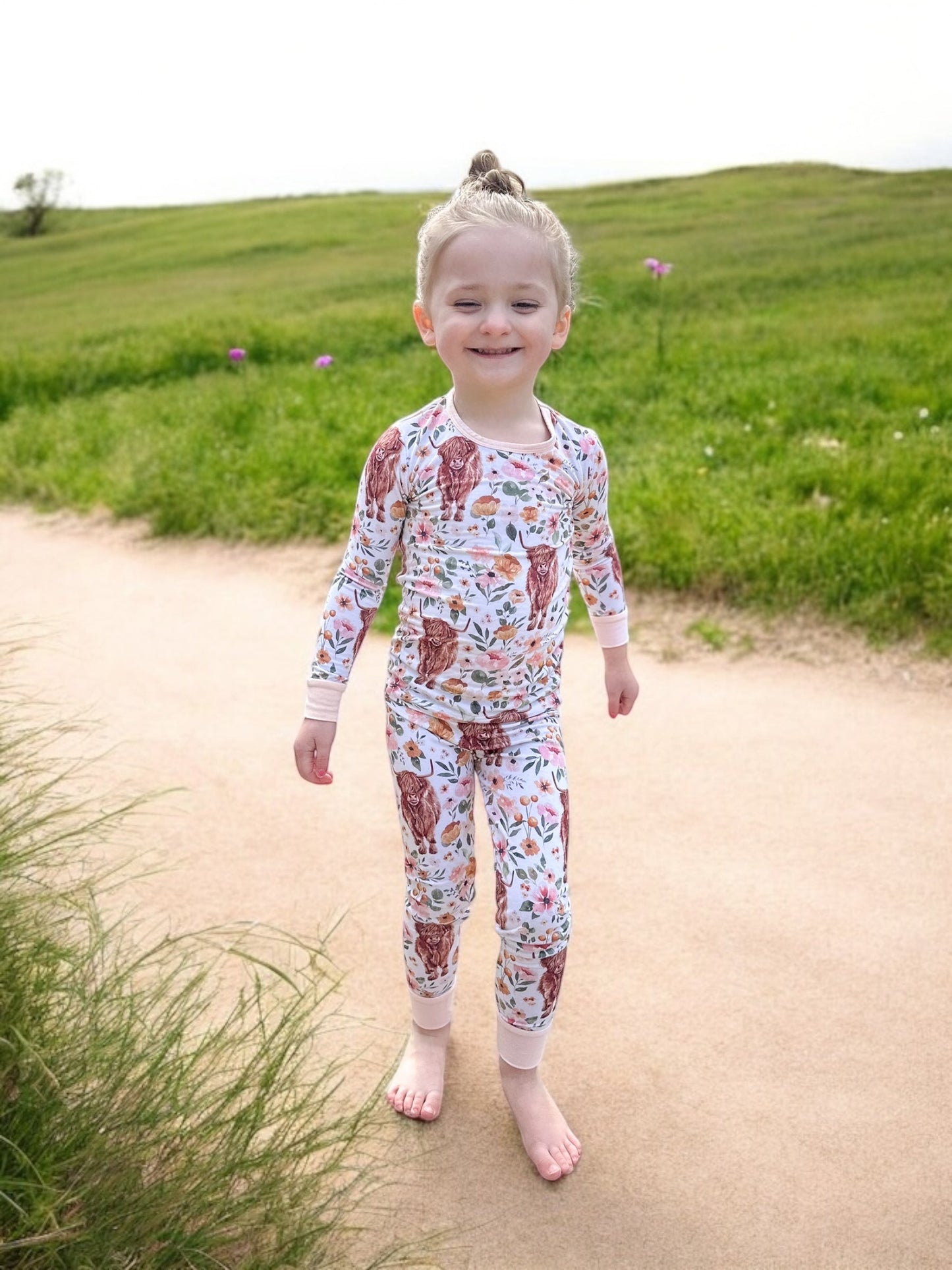 Highland Cow Bamboo Toddler Set