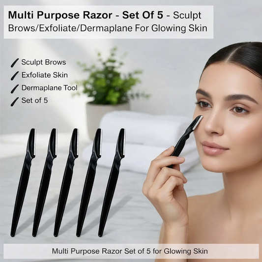 Multi Purpose Razor - Sculpt Brows / Exfoliate / Dermaplane ~ Set of 5
