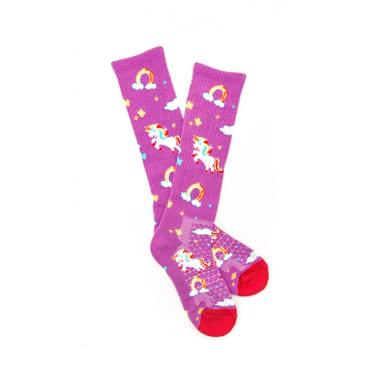 Lucky Unicorns Purple Performance Boot Socks