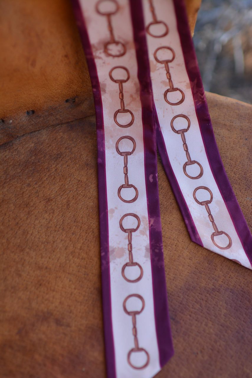 Show Day Dee Ring Snaffle Bit Silk Western Twilly Scarf
