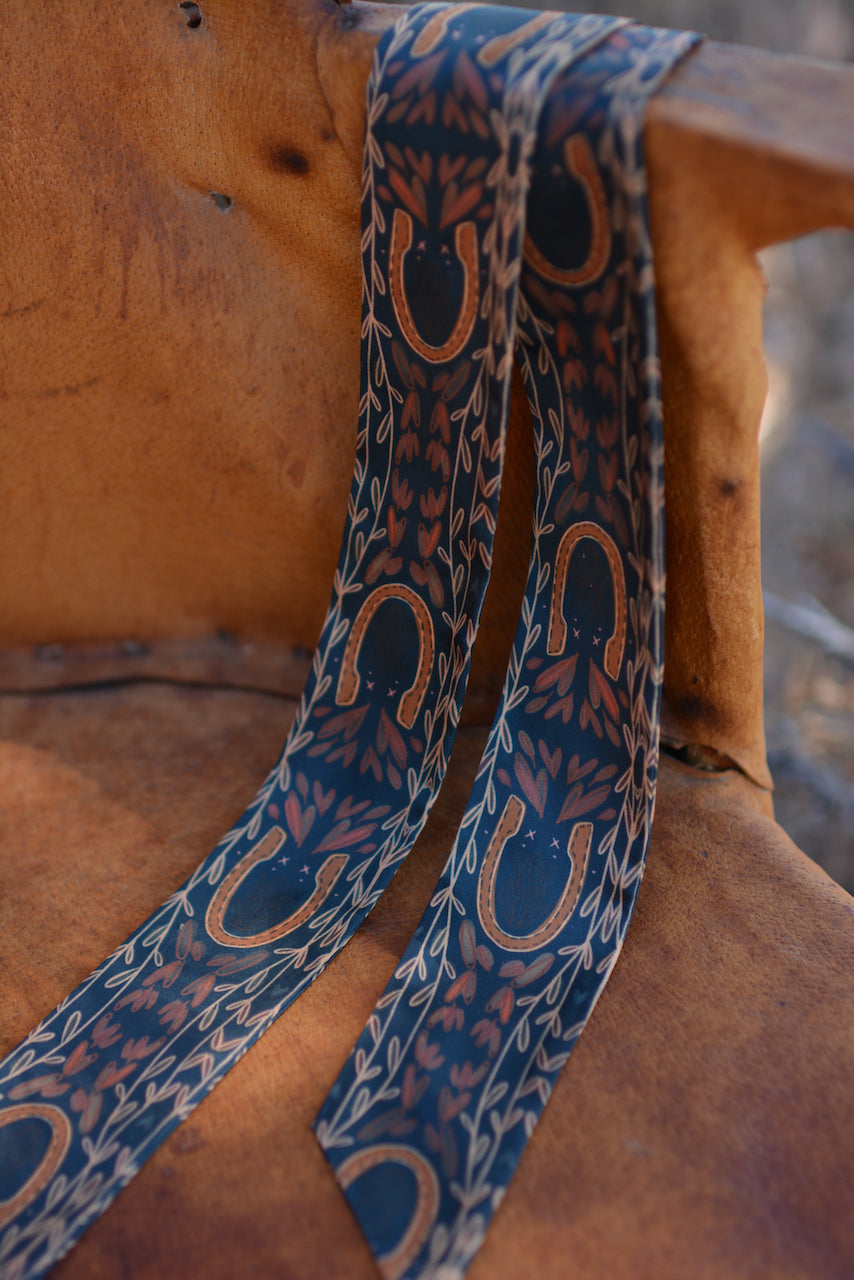 Western Harvest in Deep Juniper Silk Twilly Scarf