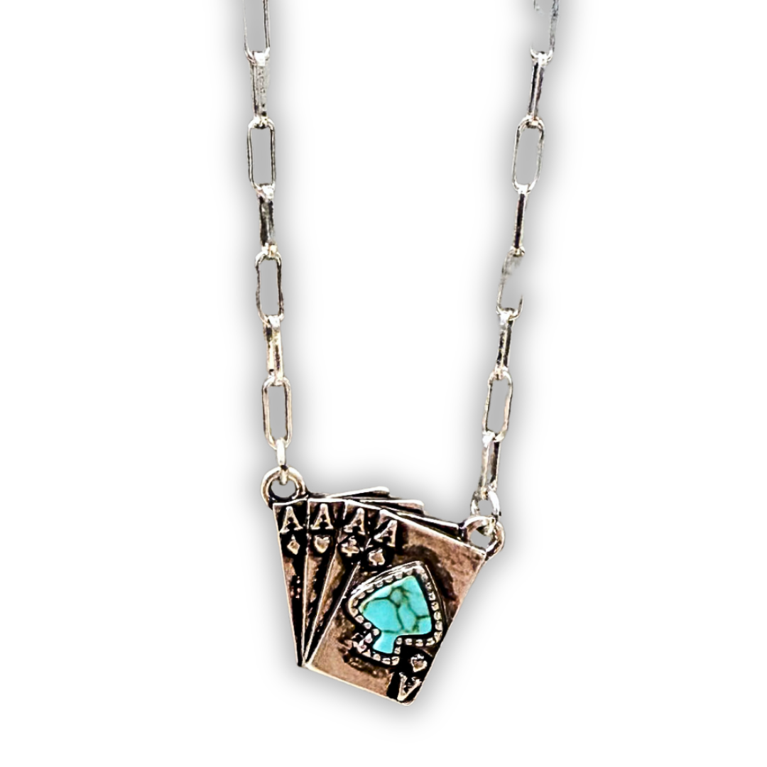 Four of a Kind Aces Fashion Necklace