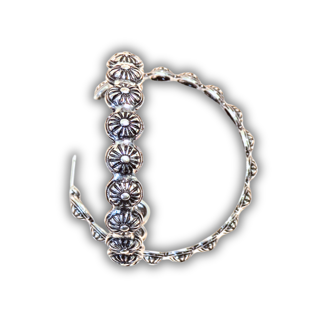 Bailey Stud Hoop Fashion Earring - Silver