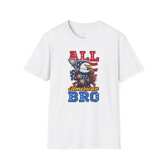All American Bro, 4th of July, Baseball, Softstyle T-Shirt - SmorgeousByGina