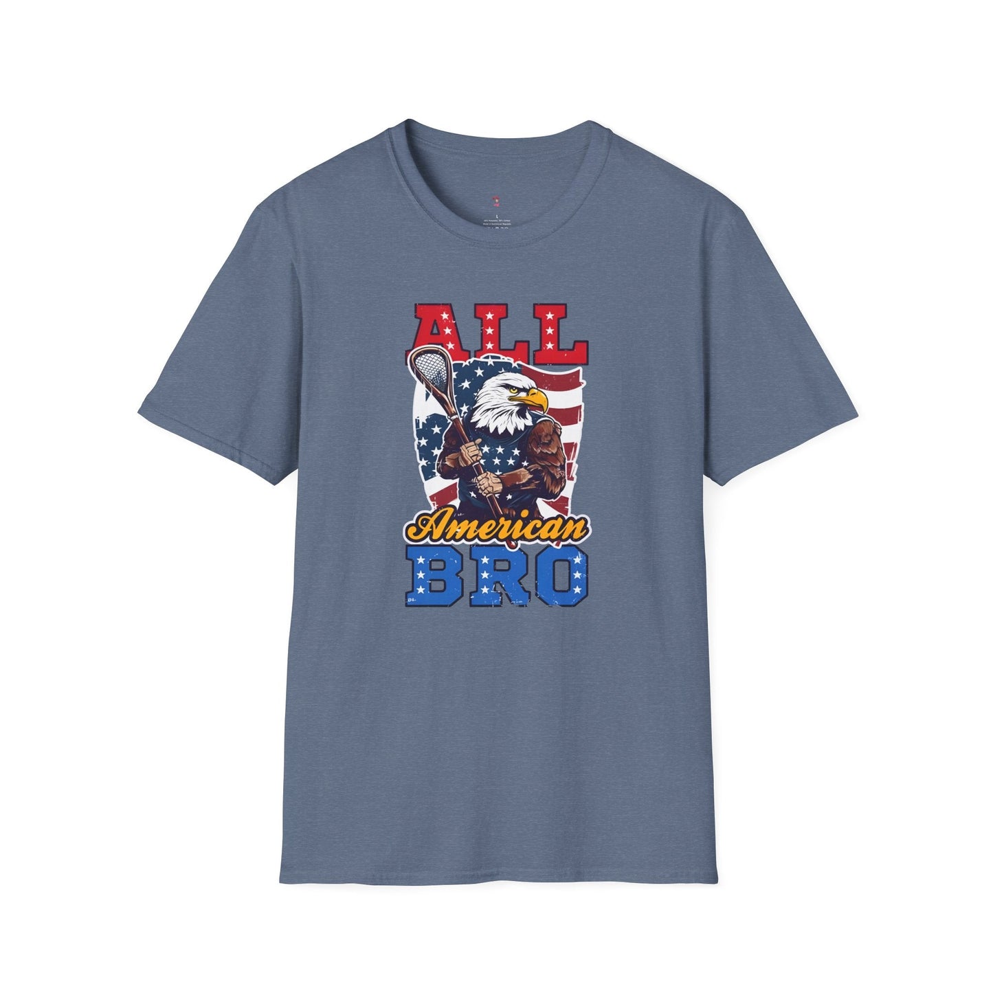 All American Bro, 4th of July, Baseball, Softstyle T-Shirt - SmorgeousByGina