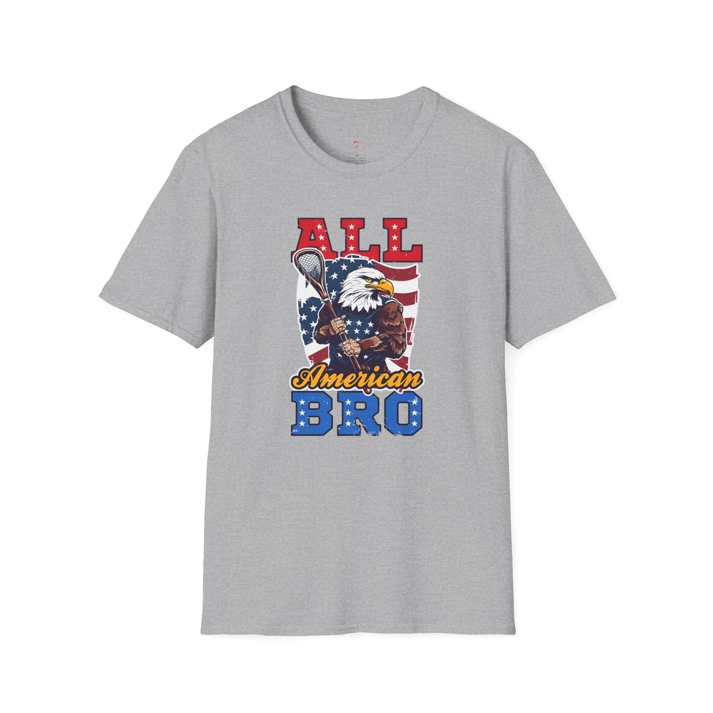 All American Bro, 4th of July, Baseball, Softstyle T-Shirt - SmorgeousByGina