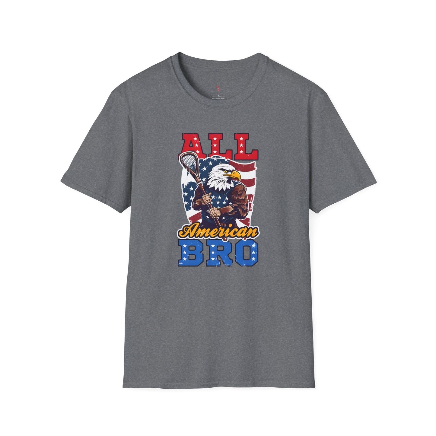 All American Bro, 4th of July, Baseball, Softstyle T-Shirt - SmorgeousByGina