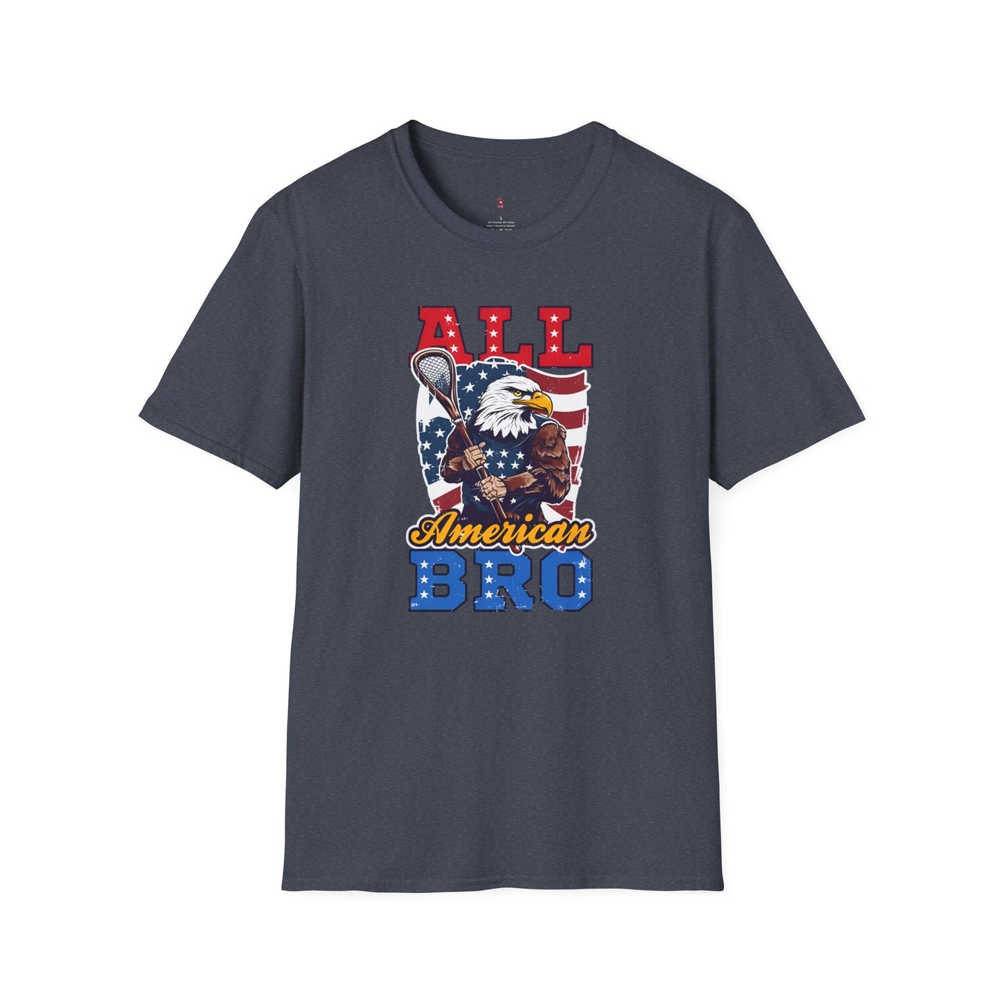 All American Bro, 4th of July, Baseball, Softstyle T-Shirt - SmorgeousByGina