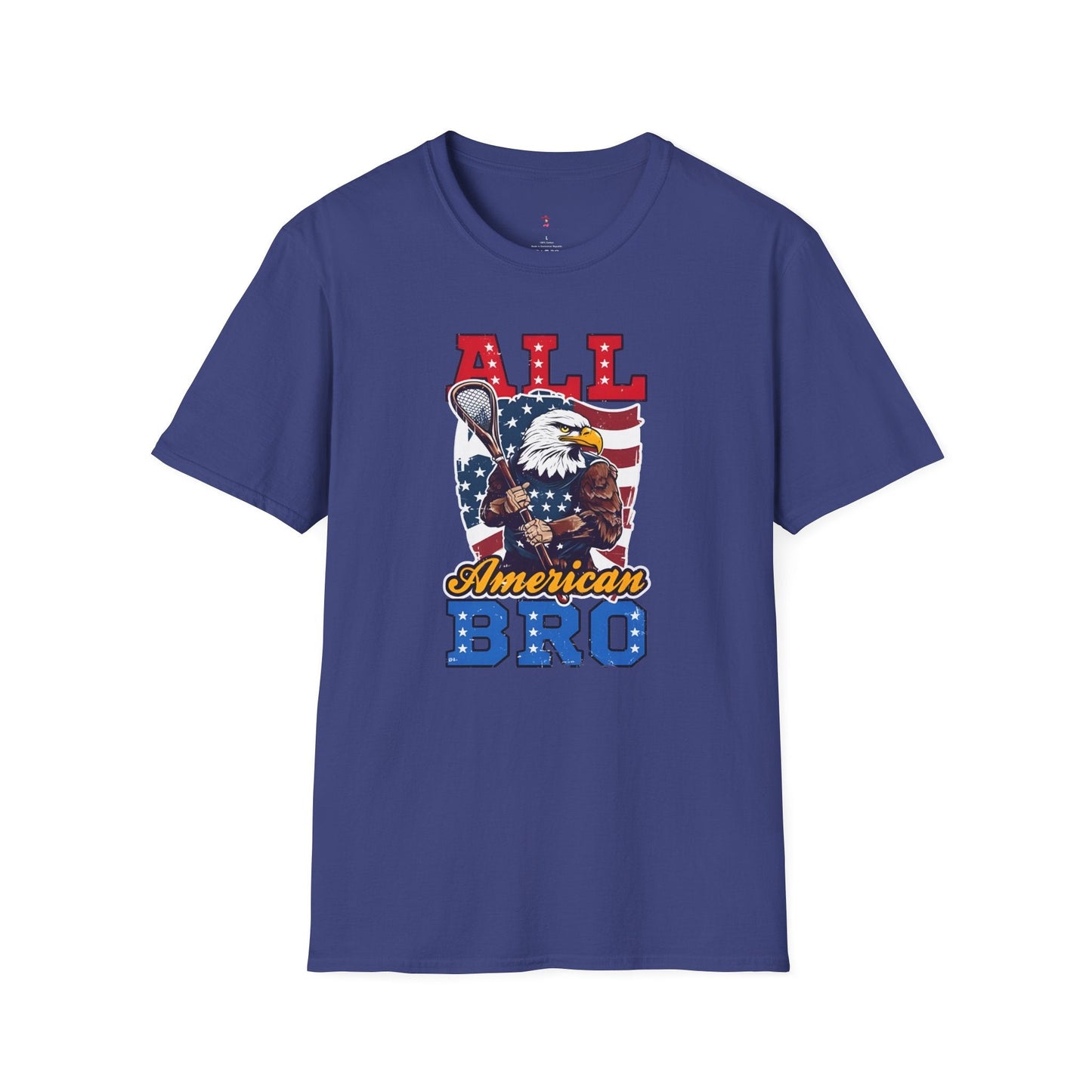 All American Bro, 4th of July, Baseball, Softstyle T-Shirt - SmorgeousByGina