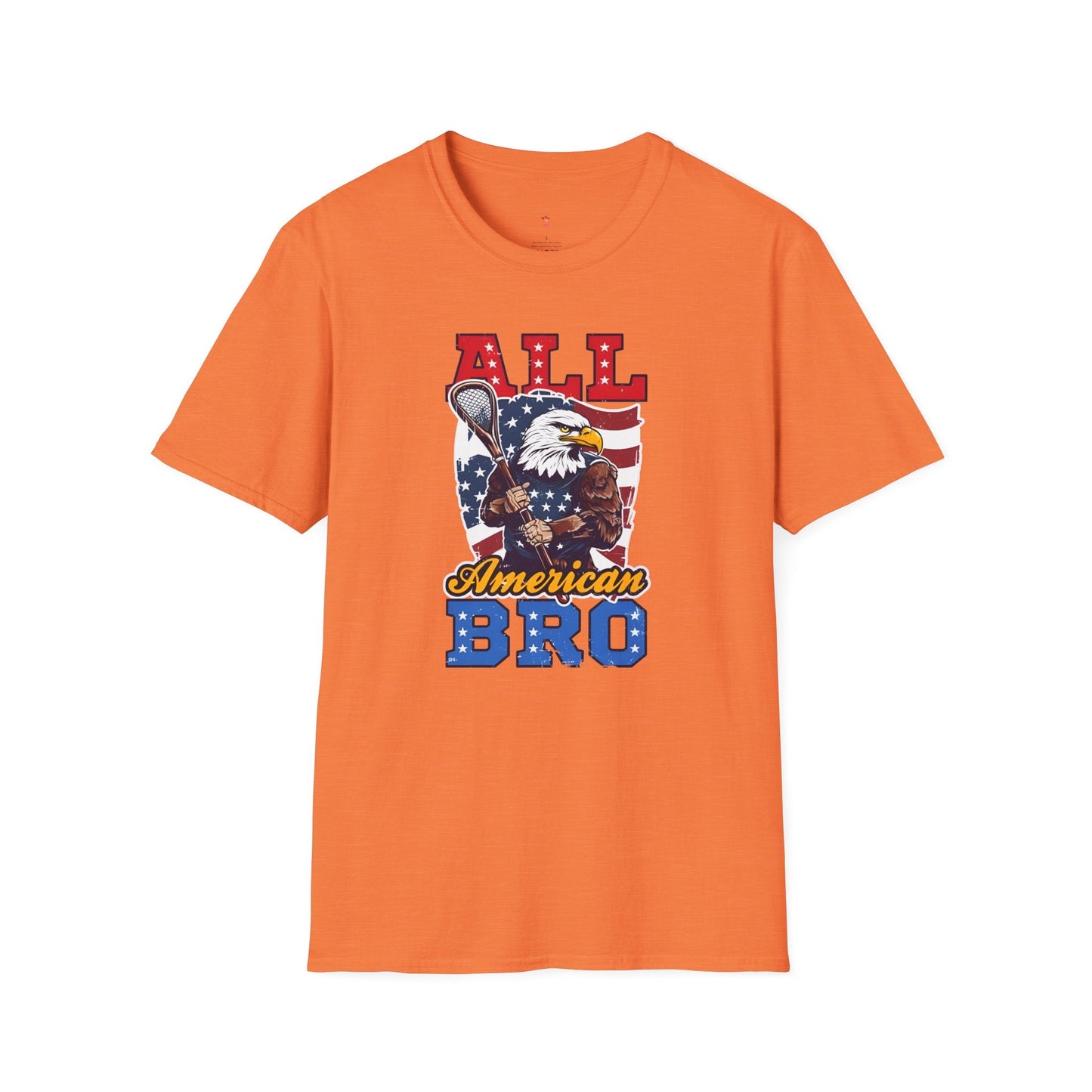 All American Bro, 4th of July, Baseball, Softstyle T-Shirt - SmorgeousByGina