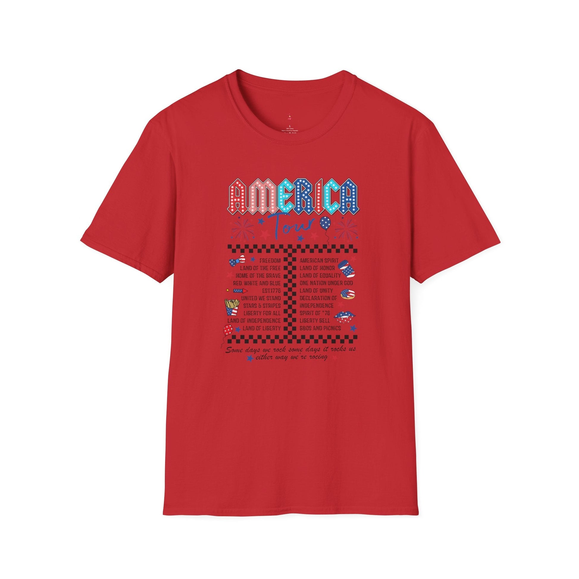America Tour Tee, 4th of July, Softstyle T-Shirt - SmorgeousByGina