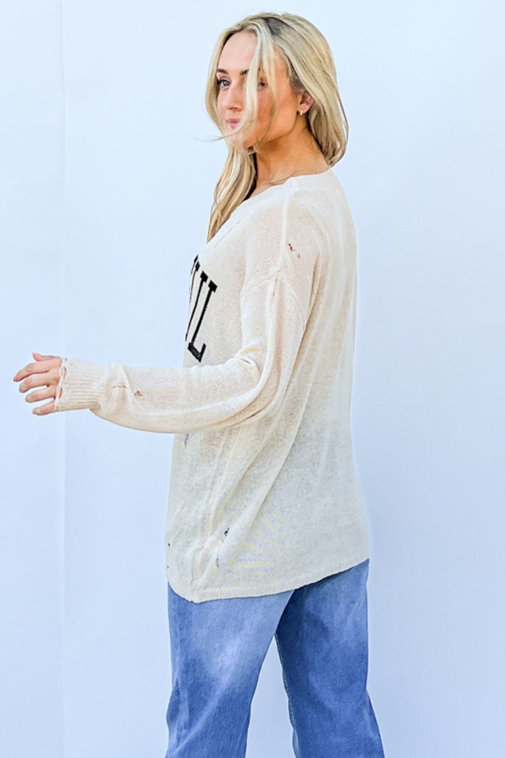 And The Why GRATEFUL Long Sleeve Knit Top - SmorgeousByGina